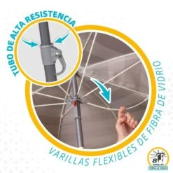 AKTIVE - Parasol Plage Avec Protection UV50, Anti-Vent, Ø 180 Cm -Le Surf Boutique aktive parasol plage avec protection uv50 anti vent o 180 cm 3