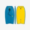 Bodyboard 100 Bleu Jaune Avec Leash Poignet -Le Surf Boutique bodyboard 100 bleu jaune avec leash poignet