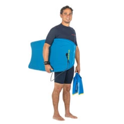 Bodyboard 100 Bleu Jaune Avec Leash Poignet -Le Surf Boutique bodyboard 100 bleu jaune avec leash poignet 7