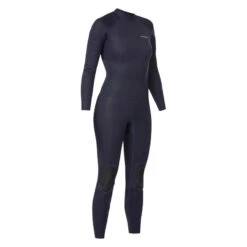 Combinaison SURF 100 Néoprène 2/2 Mm Femme Bleu Marine Back Zip