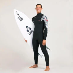 Combinaison Surf Néoprène 4/3 Mm Homme - 900 Team Rider Noir