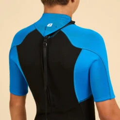 COMBINAISON SURF SHORTY 500 NEOPRENE 1.5MM GARCON BLEUE NOIRE -Le Surf Boutique combinaison surf shorty 500 neoprene 15mm garcon bleue noire 3