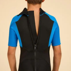 COMBINAISON SURF SHORTY 500 NEOPRENE 1.5MM GARCON BLEUE NOIRE -Le Surf Boutique combinaison surf shorty 500 neoprene 15mm garcon bleue noire 4