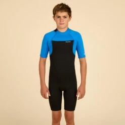 COMBINAISON SURF SHORTY 500 NEOPRENE 1.5MM GARCON BLEUE NOIRE -Le Surf Boutique combinaison surf shorty 500 neoprene 15mm garcon bleue noire 9