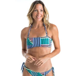 Haut De Maillot De Bain Bandeau LAURA GRAPHITI Avec Coques Amovibles