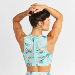 Haut De Maillot De Bain Brassière Femme - Carla Leoplant Turquoise -Le Surf Boutique haut de maillot de bain brassiere femme carla leoplant turquoise 1