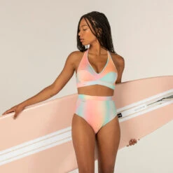 Haut De Maillot De Bain Femme Brassière De Surf ANA BLUR PINK -Le Surf Boutique haut de maillot de bain femme brassiere de surf ana blur pink 3