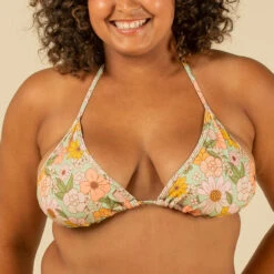 HAUT DE MAILLOT DE BAIN FEMME TRIANGLE COULISSANT AVEC COQUES VINTAGE -Le Surf Boutique haut de maillot de bain femme triangle coulissant avec coques vintage 3