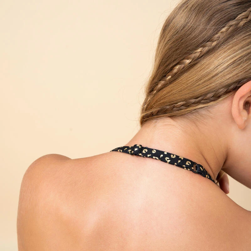 HAUT DE MAILLOT DE BAIN FOULARD FILLE 100 NOIR 8 HAUT DE MAILLOT DE BAIN FOULARD FILLE 100 NOIR – Image 6