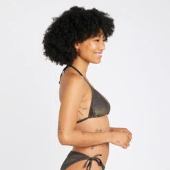 Haut De Maillot De Bain Triangle Femme - Mae Noir Pailleté -Le Surf Boutique haut de maillot de bain triangle femme mae noir paillete 1