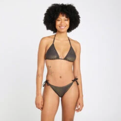 Haut De Maillot De Bain Triangle Femme - Mae Noir Pailleté -Le Surf Boutique haut de maillot de bain triangle femme mae noir paillete 3