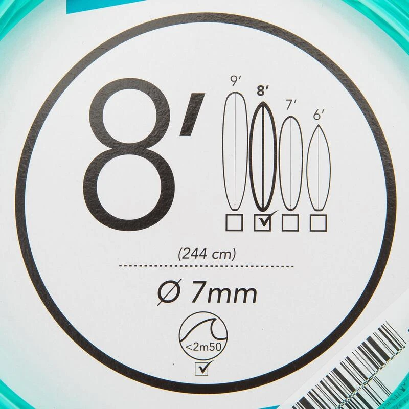 Leash Surf 8' (240 Cm) Diamètre 7 Mm Vert 6 Leash Surf 8' (240 Cm) Diamètre 7 Mm Vert – Image 4