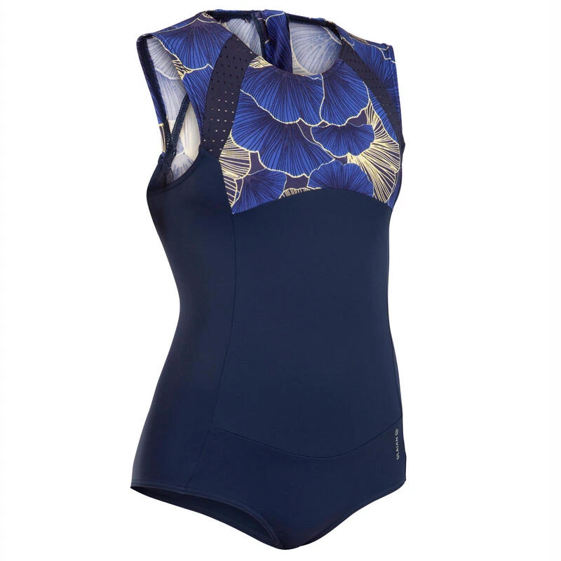 MAILLOT DE BAIN SURF FILLE BLEU NOIR MANLY 900 7 MAILLOT DE BAIN SURF FILLE BLEU NOIR MANLY 900 – Image 5