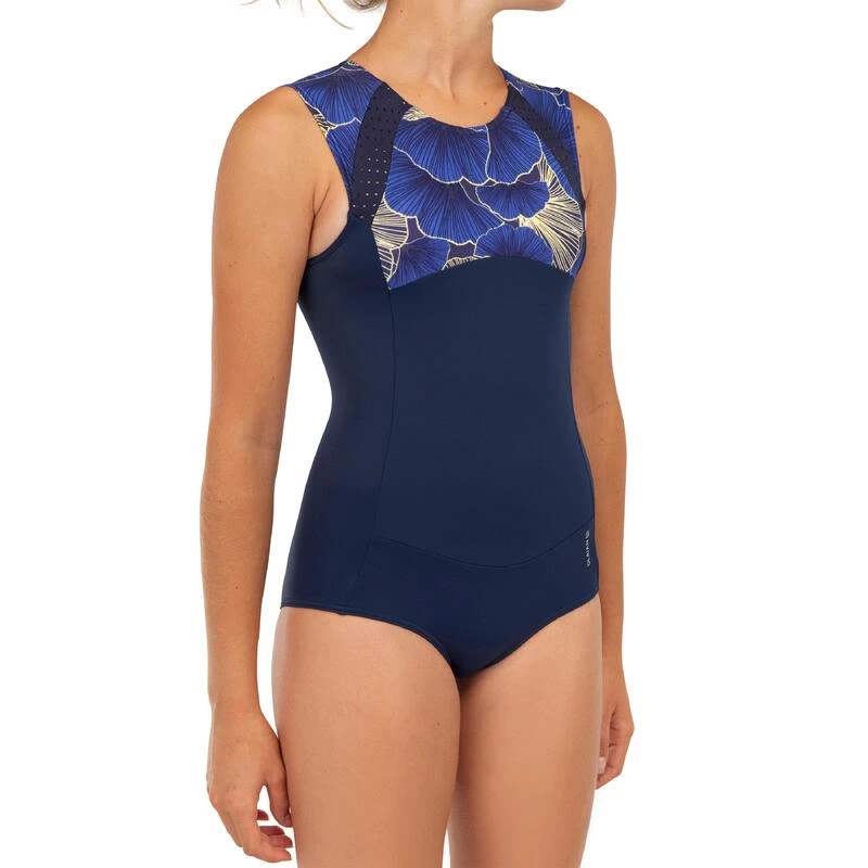 MAILLOT DE BAIN SURF FILLE BLEU NOIR MANLY 900 3 MAILLOT DE BAIN SURF FILLE BLEU NOIR MANLY 900