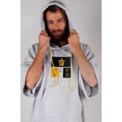 Pacifique Sud | Poncho Surf | Gris Clair | Avec Manches -Le Surf Boutique pacifique sud poncho surf gris clair avec manches 2