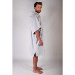 Pacifique Sud | Poncho Surf | Gris Clair | Avec Manches -Le Surf Boutique pacifique sud poncho surf gris clair avec manches 3