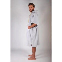 Pacifique Sud | Poncho Surf | Gris Clair | Avec Manches -Le Surf Boutique pacifique sud poncho surf gris clair avec manches 4