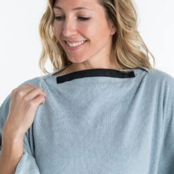 Serviette De Plage Poncho 190 X 190 Cm - Gris Bleu -Le Surf Boutique serviette de plage poncho 190 x 190 cm gris bleu 7