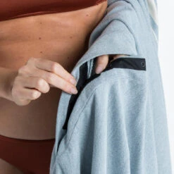 Serviette De Plage Poncho 190 X 190 Cm - Gris Bleu -Le Surf Boutique serviette de plage poncho 190 x 190 cm gris bleu 9