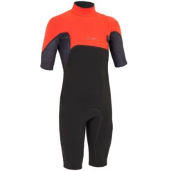 Shorty Néoprène 1,5 Mm Surf 900 Junior Noir Rouge