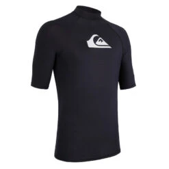Quiksilver Tee Shirt Anti UV Homme Manches Courtes Surf Noir