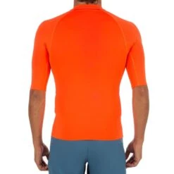 Tee Shirt Anti Uv Surf Top 100 Manches Courtes Homme Orange Fluo -Le Surf Boutique tee shirt anti uv surf top 100 manches courtes homme orange fluo 2