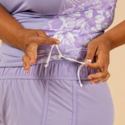 Tee Shirt Anti UV Surf Top 500 Manches Courtes Femme Parme Et Floral SELVA -Le Surf Boutique tee shirt anti uv surf top 500 manches courtes femme parme et floral selva 4